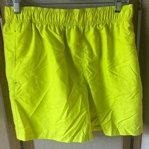 Men's Neon Yellow Swim Shorts medium nwt